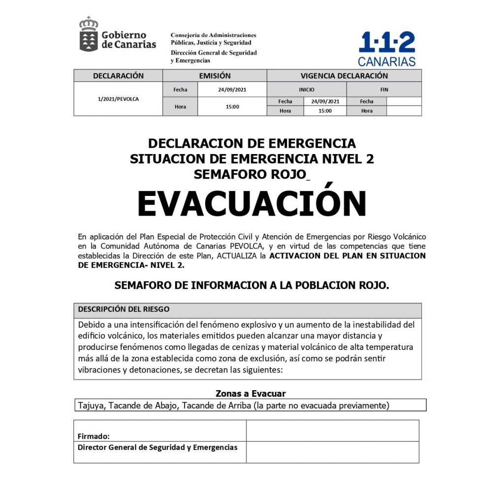 evacuación