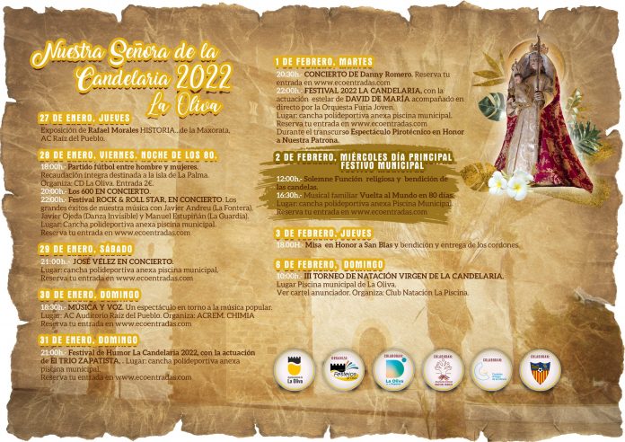 Cartel Patronatsfest zu Ehren der Virgen de la Candelaria La Oliva