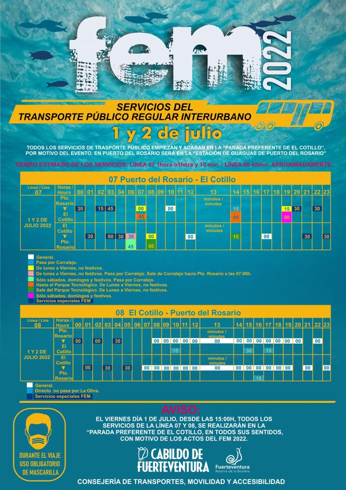 Sonderfahrplan ein, um Fuerteventura in Music FEM 2022