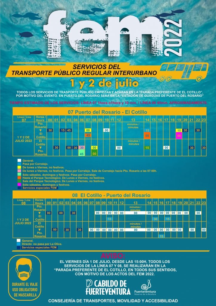 Sonderfahrplan ein, um Fuerteventura in Music FEM 2022