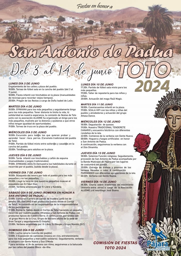 Fiestas de Toto 2024 zu Ehren von San Antonio de Padua