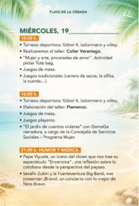 Programm XXXII Semana Cultural – Playa de la Cebada, Morro Jable