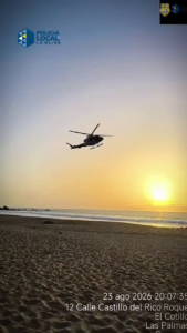 Rettung nach Badeunfall per Heli am Playa de la Escalera