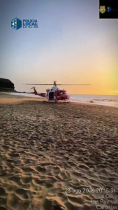 Rettung nach Badeunfall per Heli am Playa de la Escalera