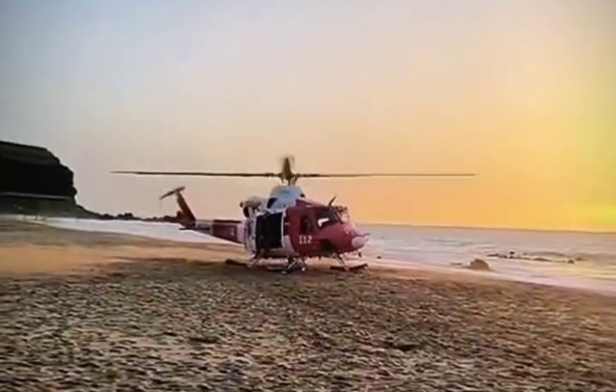 Rettung nach Badeunfall per Heli am Playa de la Escalera